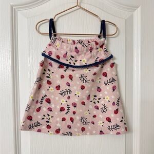 Little beginnings baby girl pink ladybug floral sleeveless top size 18 months